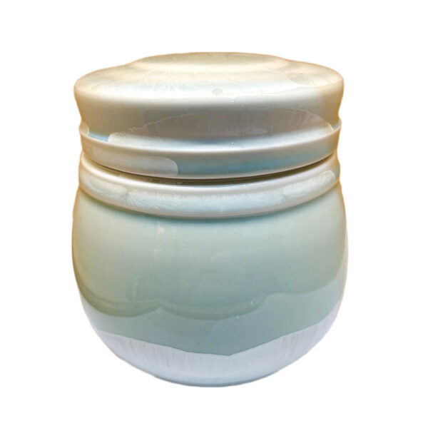 陶瓷骨灰罐 – 綠白造型